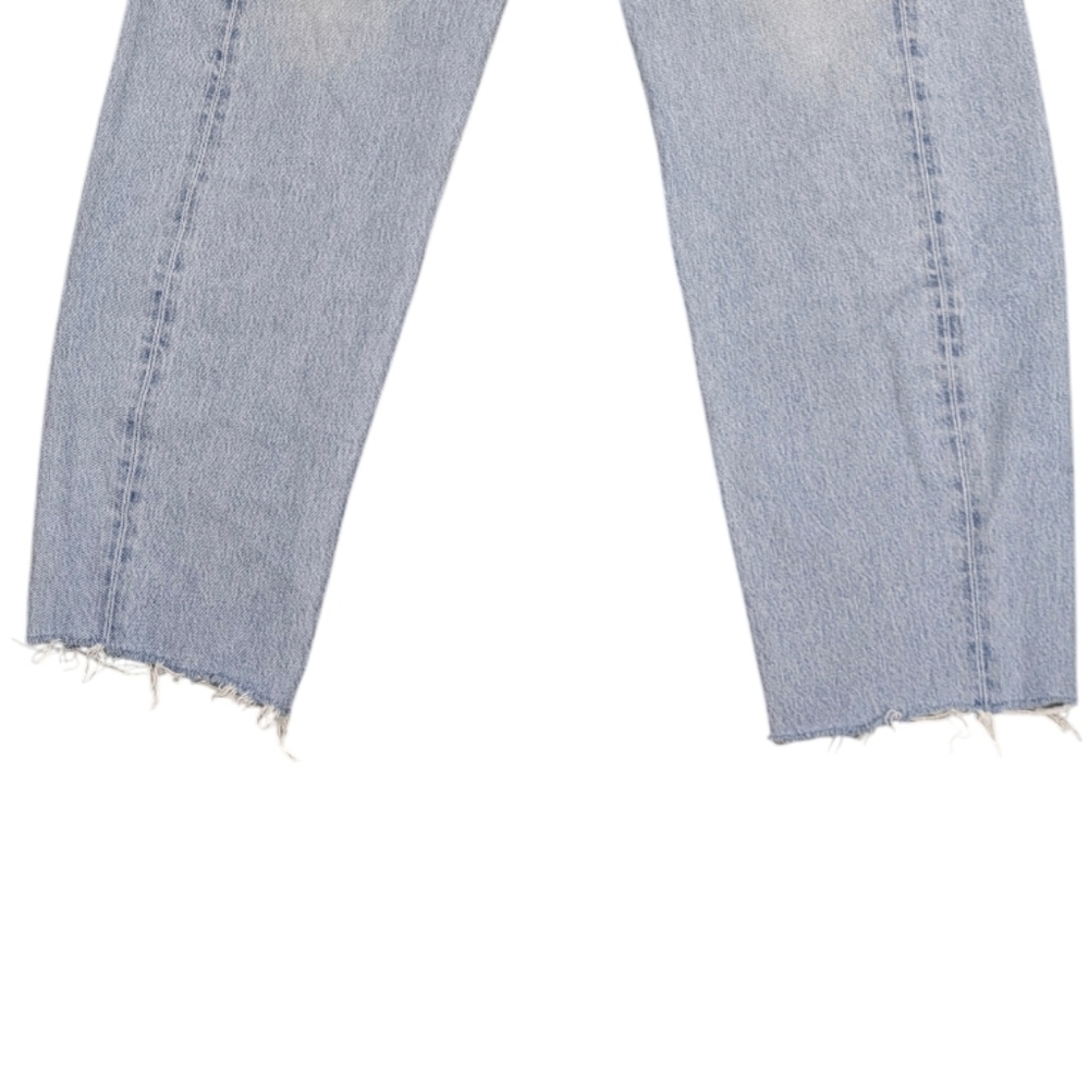 Agolde Luna Pieced Light Wash Barrel Leg Cropped Raw Hem Jeans 27 J1850 - Picture 11 of 12